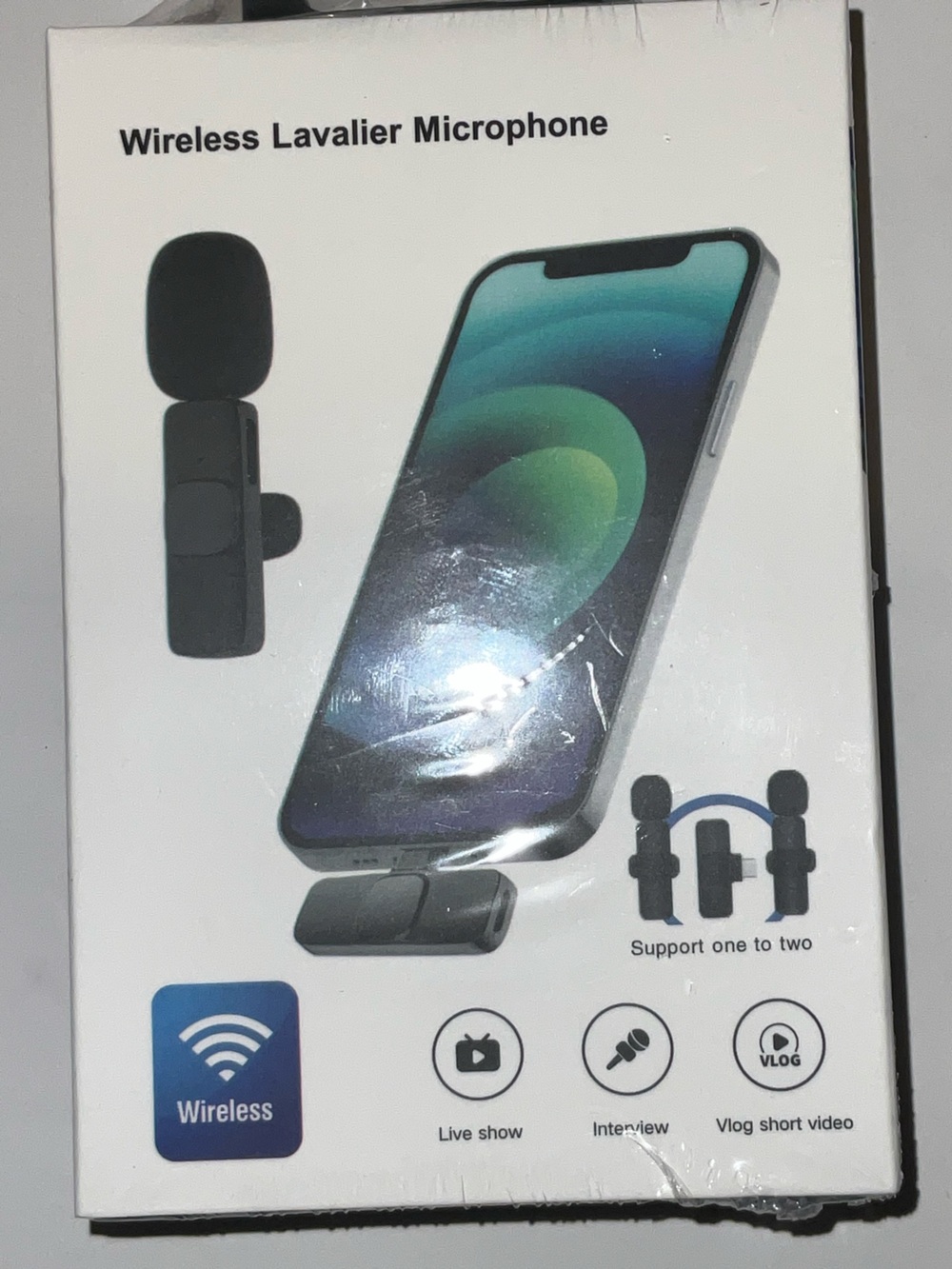 Wireless Lavalier Microphone for iPhone or Smartphones - Black NEW